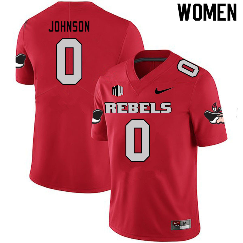 Women #0 Ricky Johnson UNLV Rebels College Football Jerseys Sale-Scarlet